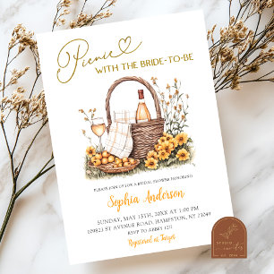 Invitation Fête des mariées de pique-nique d'été du tournesol