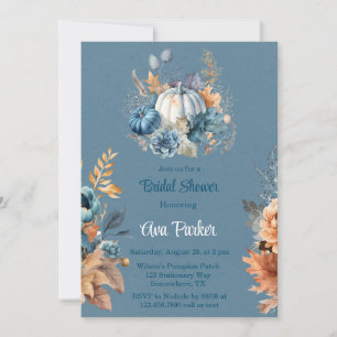 Invitation Fête des mariées de pivoine Citrouille bleu orange