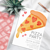 Fête des mariées de pizza Décontractée aquarelle