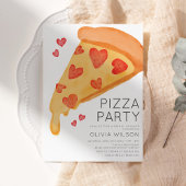 Invitation Fête des mariées de pizza Décontractée aquarelle