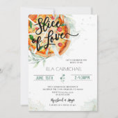 Invitation Fête des mariées de pizza tranche d'amour (Devant)