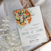 Invitation Fête des mariées de pizza tranche d'amour