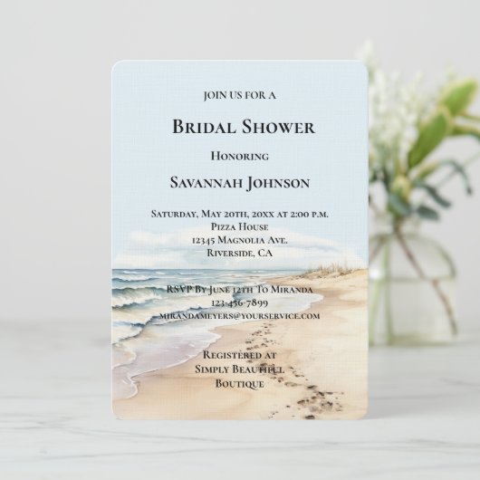 Invitation Fête des mariées de plage (Debout devant)