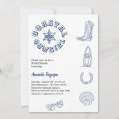 Invitation Fête des mariées de plage bleu Coastal Cowgirl (Devant)
