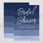 Invitation Fête des mariées de plage de la Marine moderne Wav (Devant / Derrière)