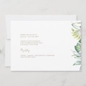 Invitation Fête des mariées de plage de verdure tropicale (Dos)