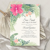 Invitation Fête des mariées de plage florale tropicale