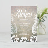 Invitation Fête des mariées de plage géométrique à ananas tro (Debout devant)