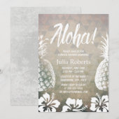 Invitation Fête des mariées de plage géométrique à ananas tro (Devant / Derrière)