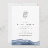 Invitation Fête des mariées de plage moderne Jellyfish Waterc (Devant)