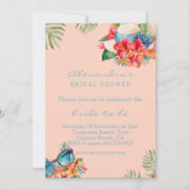 Invitation Fête des mariées de plage rose florale tropicale (Devant)
