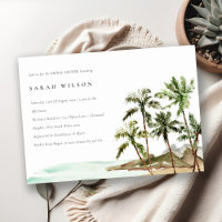 Fête des mariées de plage rustique Tropical Palm T