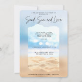 Invitation Fête des mariées De Plage Sable Soleil Et Amour (Dos)