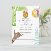Invitation Fête des mariées de plage tropicale Aloha Hawaii (Debout devant)