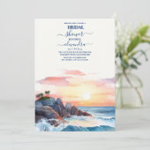 Invitation Fête des mariées de plage tropicale aquarelle (Debout devant)