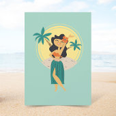 Invitation Fête des mariées de plage tropicale Retro Tiki