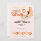 Invitation Fête des mariées de plage tropicale Retro Tiki (Devant)