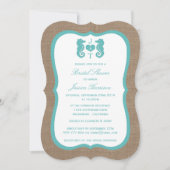 Invitation Fête des mariées de plage Turquoise Monogram Seaho (Devant)