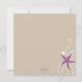 Invitation Fête des mariées de plage violet Starfish (Dos)