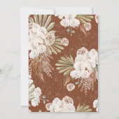 Invitation Fête des mariées de plumes florales en terre cuite (Dos)