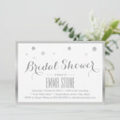 Invitation Fête des mariées de points Confetti de cadre d'arg (Debout devant)