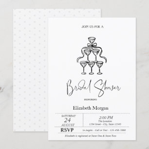 Invitation Fête des mariées de points de ruban noir
