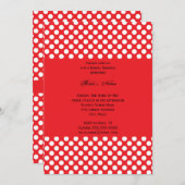 Invitation Fête des mariées de points Polka blanc et rouge mo (Devant / Derrière)