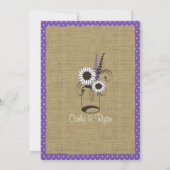 Invitation Fête des mariées de pot et de fleurs violettes Poi (Dos)