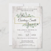 Invitation Fête des mariées de poupée de coton rustique en bo (Devant)