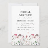 Invitation Fête des mariées de prairie à pavot rose aquarelle (Devant)