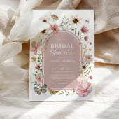 Invitation Fête des mariées de prairie Fleur sauvage rose Dus