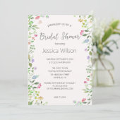 Invitation Fête des mariées de prairie florale aquarelle (Debout devant)