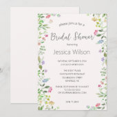 Invitation Fête des mariées de prairie florale aquarelle (Devant / Derrière)