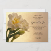 Invitation Fête des mariées de printemps blanc double jonquil (Devant)