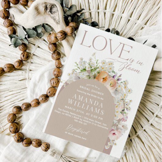 Invitation Fête des mariées de printemps de Boho Rustic Fleur