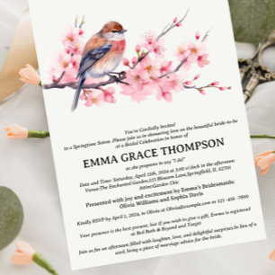 Invitation Fête des mariées de printemps de fleurs de cerisie