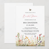 Invitation Fête des mariées de printemps fleur sauvage (Devant / Derrière)