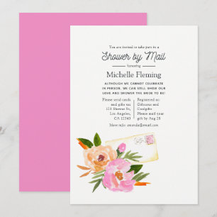 Invitation Fête des mariées de printemps Fleur sauvage aquare