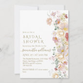 Invitation Fête des mariées de printemps Fleur sauvage d'aqua (Devant)