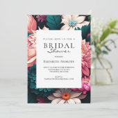 Invitation Fête des mariées de printemps florale aquarelle (Debout devant)