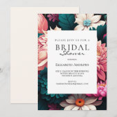 Invitation Fête des mariées de printemps florale aquarelle (Devant / Derrière)