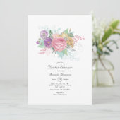 Invitation Fête des mariées de printemps florale rustique (Debout devant)