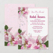 Invitation Fête des mariées de printemps Pink Tiger Lily Pear (Devant / Derrière)