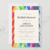 Invitation Fête des mariées de prisme arc-en-ciel géométrique (Devant)