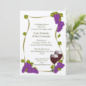 Invitation Fête des mariées de raisins de récolte (Debout devant)