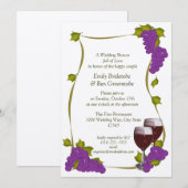Invitation Fête des mariées de raisins de récolte (Devant / Derrière)