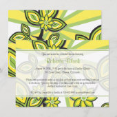 Invitation Fête des mariées de recette fleurie verte gras (Devant / Derrière)