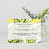 Invitation Fête des mariées de recette fleurie verte gras (Debout devant)