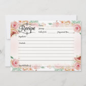 Invitation Fête des mariées de recette or Rose rose pâle rose (Dos)