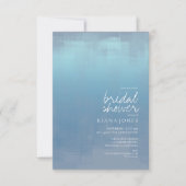 Invitation Fête des mariées de réflexion aquarelle Blue ID774 (Devant)